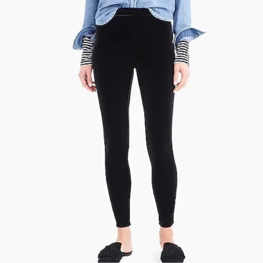 J CREW Black velvet stretch leggings size 3X plus curvy fall winter party
